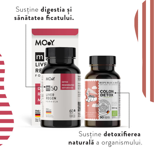 Essential Detox, pachet promotional (Colon Detox + m50 LiverRegen)